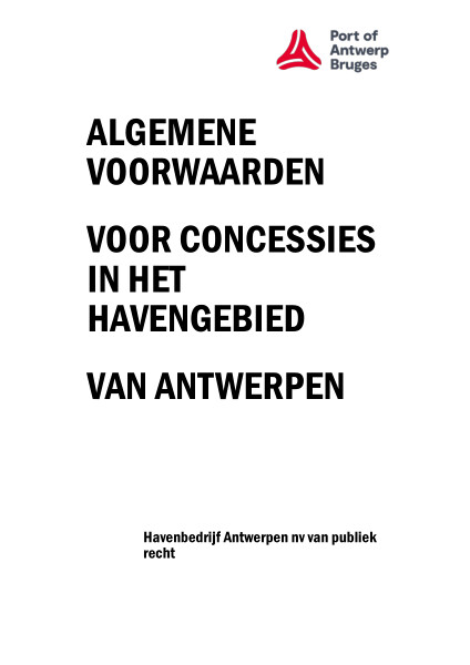 Lees de algemene voorwaarden voor concessies in het havengebied van Antwerpen in deze bijlage.