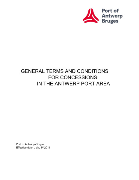 Read the general conditions for concessions in the Antwerp port area in this appendix.