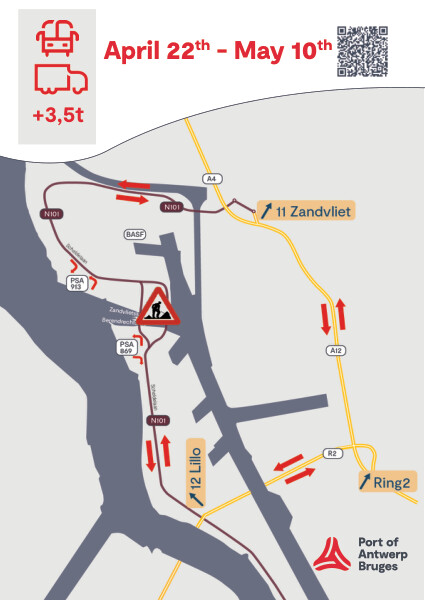 Omleiding voor verkeer +3,5 ton