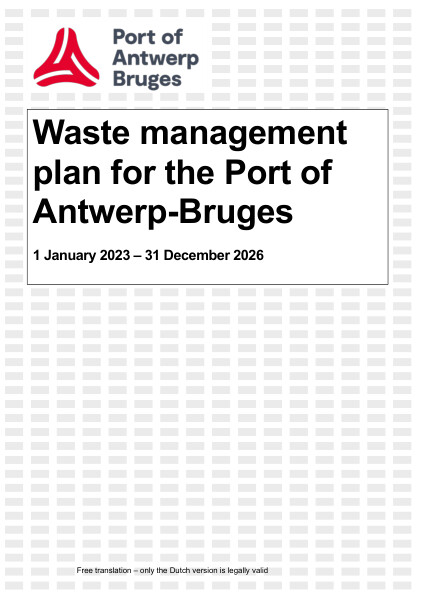 In this waste management plan, you will find all information about registration, port reception facilities and the cost system for the delivery of ship waste.