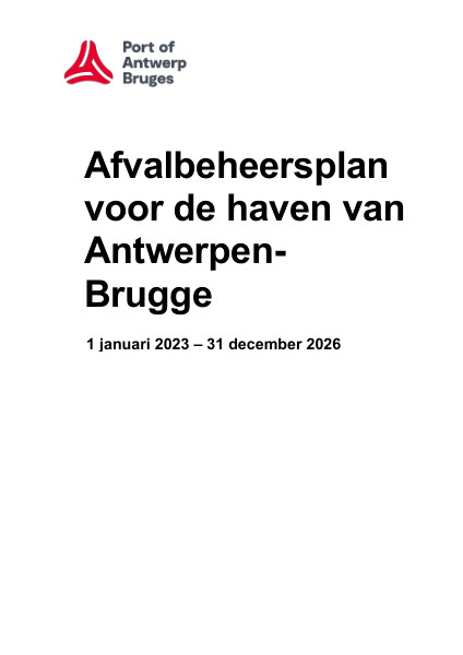 In het afvalbeheersplan vind je alle informatie over de aanmelding, de havenontvangstvoorzieningen, de verplichtingen en het kostensysteem voor de afgifte van scheepsafval.