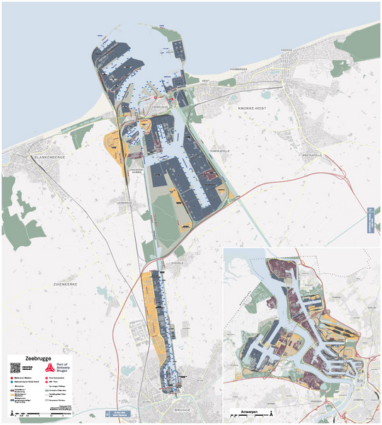 Havenkaart Zeebrugge juni 2023